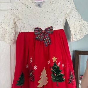 Bonnie Baby Cream and Gold Polka Dot Dress